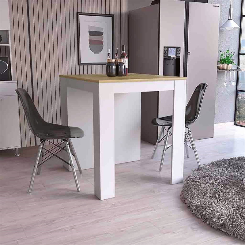 Table polyvalente pour îlot de cuisine en pin avec tablettes pratiques et attrait élégant