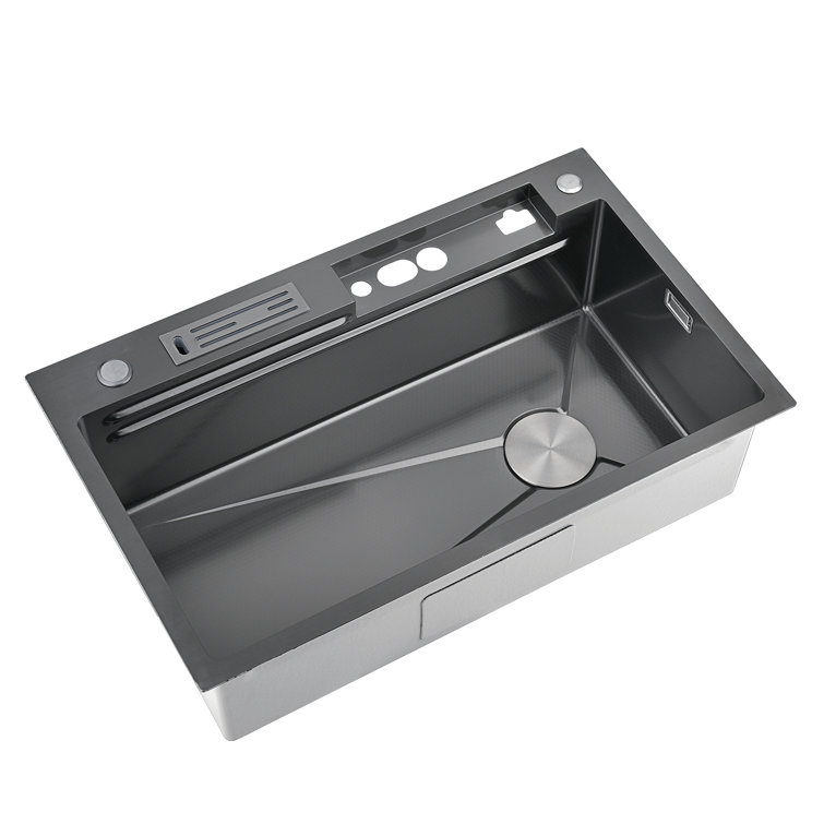 Lefton Waterfall Workstation Kitchen Sink Set with Digital Temperature Display-KS2204