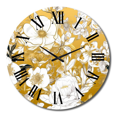 Horloge murale florale