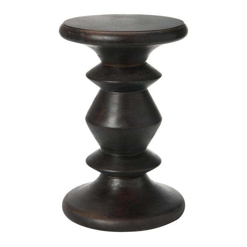 Berns Solid Wood End Table, Black
