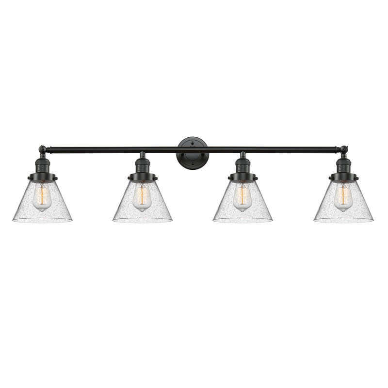 Gebhardt 4 - Light Dimmable Vanity Light, Seedy, 60 Watt Vintage Incandescent Bulb, Antique Brass
