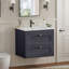 Aishwarya 55.4W x 51H cm Bathroom Vanity Unit with Basin, Floating Wall Mounted 2 Drawer-372161974