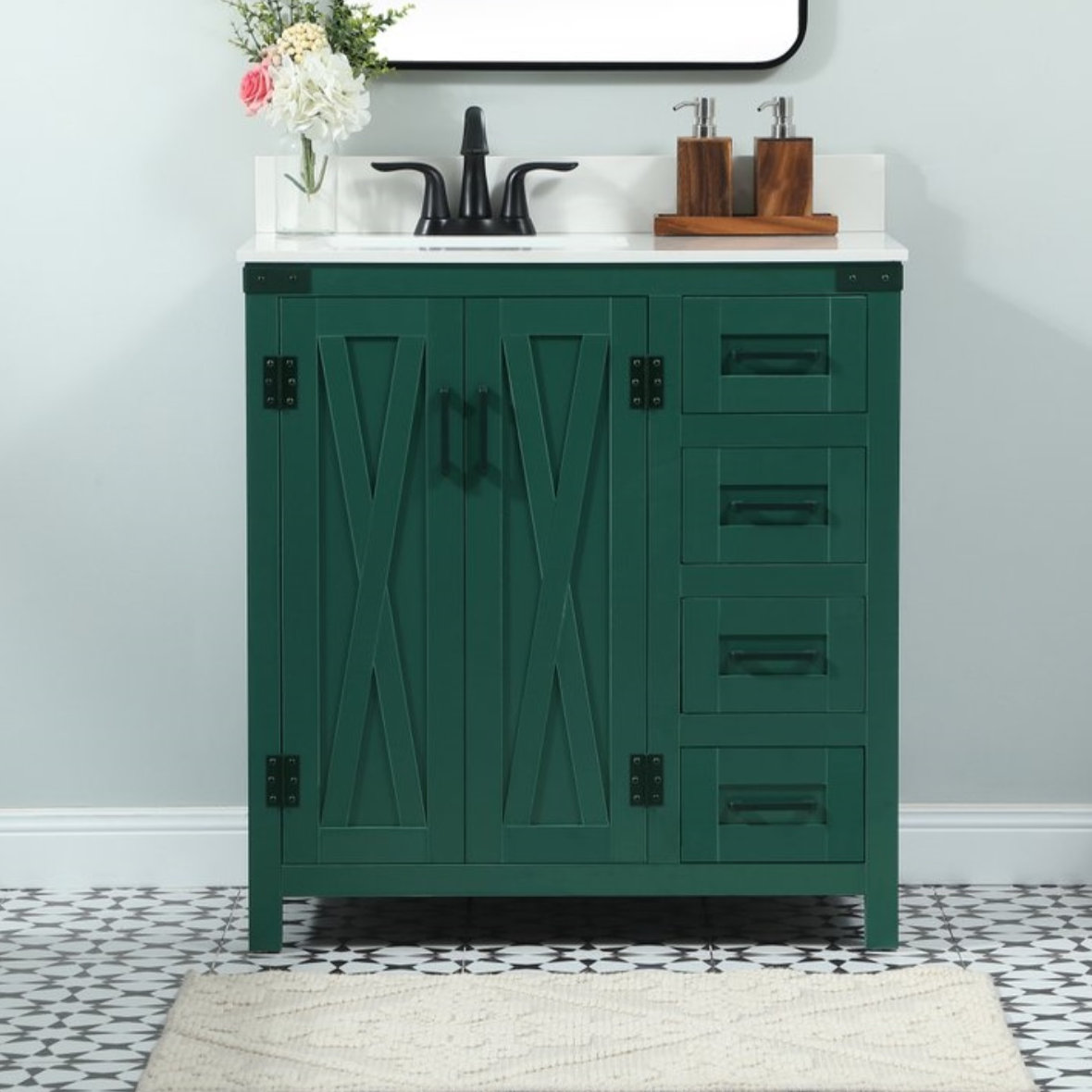 Slayton 32'' Single Bathroom Vanity, Green