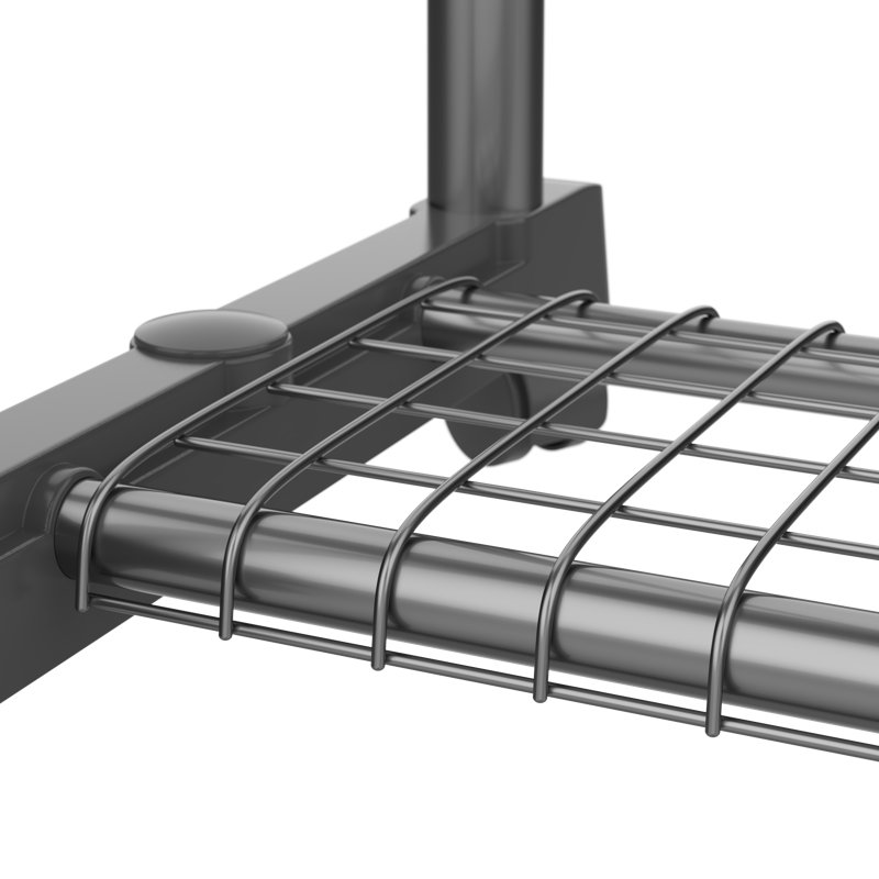 Adjustable Black and Chrome Portable Double Rail Garment Rack