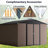 Metal Storage Shed 10' X 10', Brown, Lockable, Ventilated For Garden Tools & Equipment Outdoor Shed, Patio-125340179-125340178