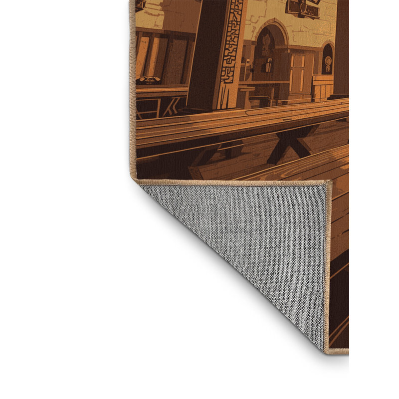 Tapis brun Glendale lavable à la machine - reliure brun clair, 3 X 5