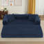 Canapé-lit en velours côtelé de 78,7 po, canapé futon modulaire, canapé en mousse à compression avec 2 coussins, aucun assemblage requis-1362705845-1369500015
