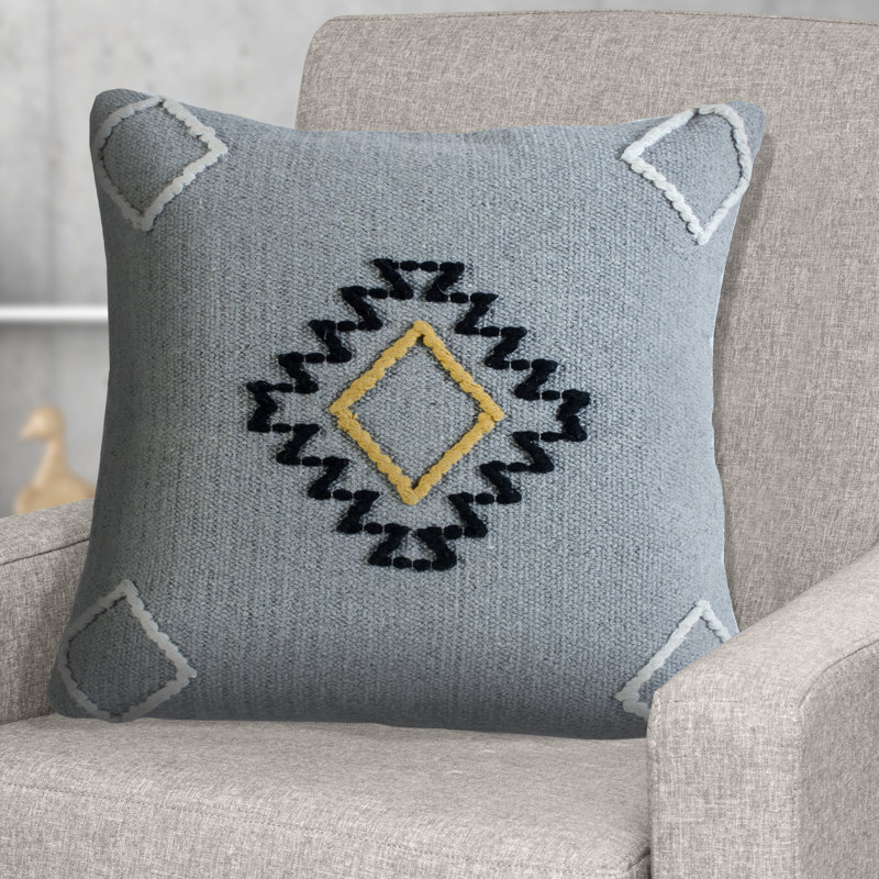 Scandinavian Diamond Motif Square Throw Pillow, 20" x 20"