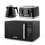 GEEPAS 23L Digital Microwave Oven, Kettle & Toaster Kitchen Combo Set | 3000W Rapid Boil Cordless Jug Kettle | 1600W Toastie Machine | 60 Min Timer 8 Pre-Set Modes 800W Oven Black-124212458-124212460