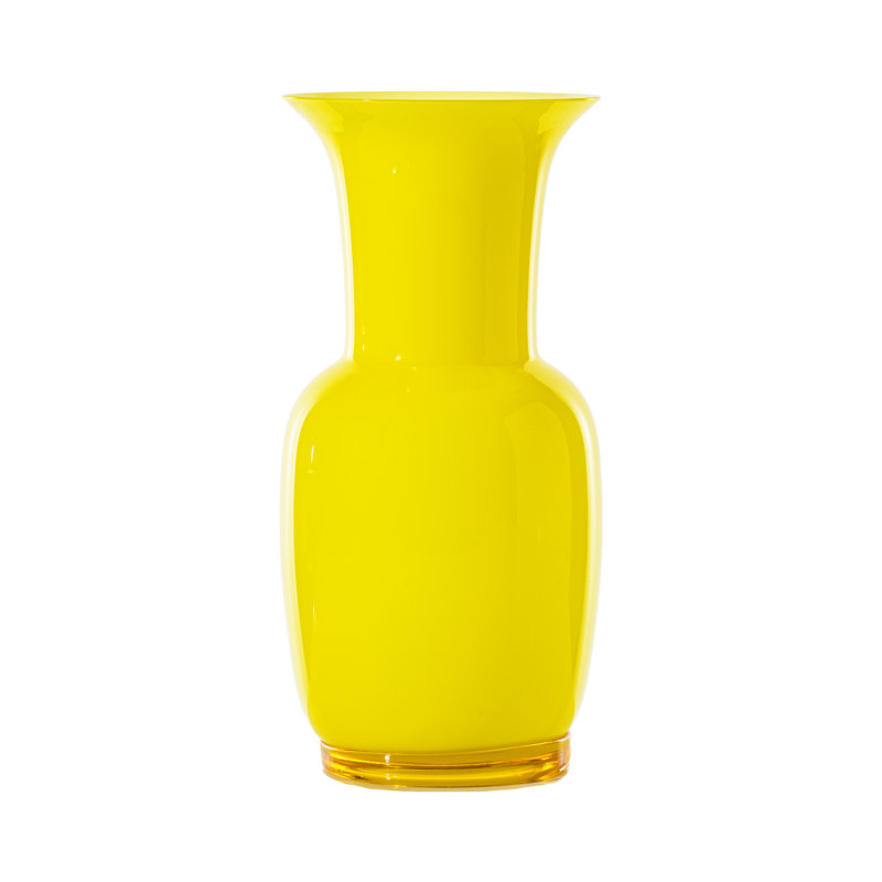Venini Opalino Vase, 16.54" H x 7.87" W x 7.87" D, Amber