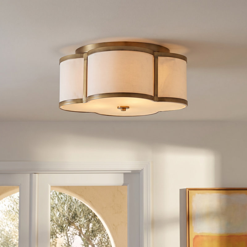 Luxton 3-Light Flush Mount in Brass, Brass, 11.75" H x 16" W x 16" D