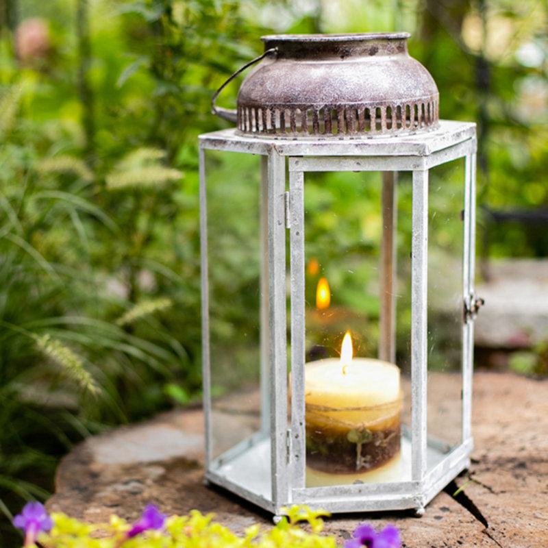Wall Lantern, 16.14" H x 9.8" W x 9.8" D