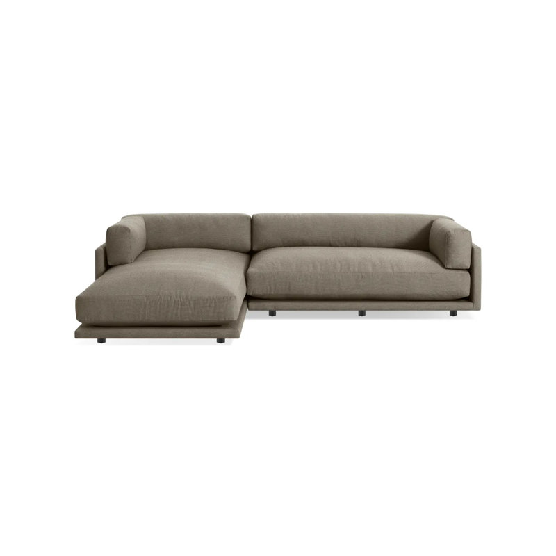 Sunday Chaise Sectional, Sanford Black Crossweave, Left Hand Facing