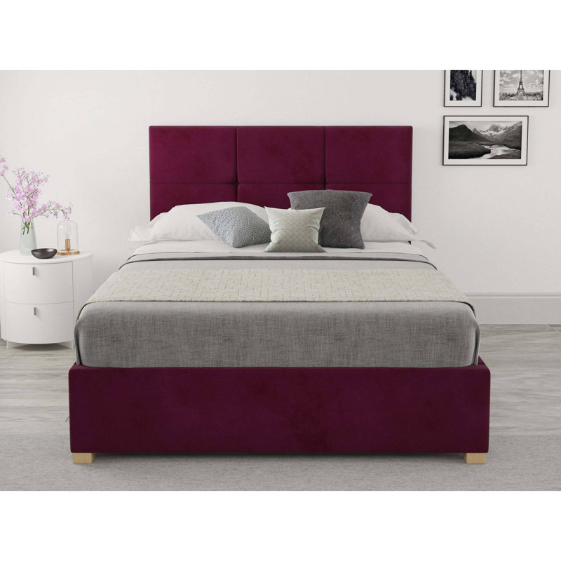 Moyers Upholstered Ottoman Storage Bed, Berry, Kingsize (5')
