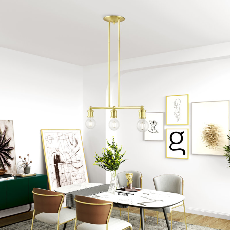 Lustre linéaire Grogan, Laiton satiné