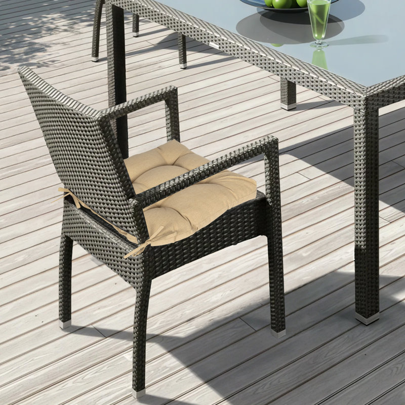 Coussins de chaise touffetés pour l'extérieur, Brown