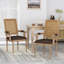 Chaises de salle à manger rembourrées French Country avec dossier canne et pieds cannelés, ensemble de 2-133415842-133415839