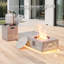 Table de foyer au gaz propane 48 "de 50 000 BTU avec motifs de montagnes enneigées avec lumière dorée et table de rangement pour réservoir