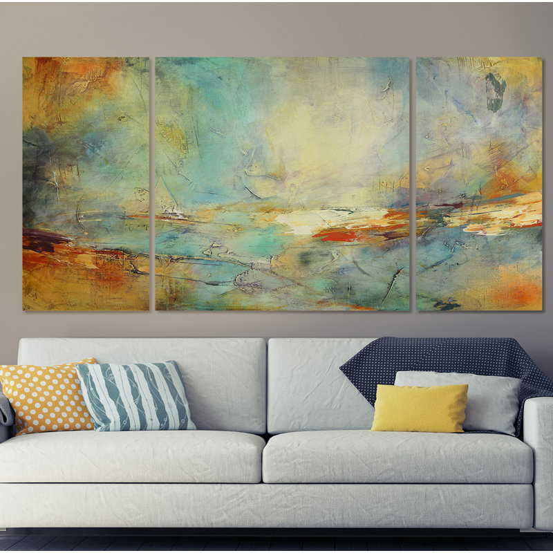 « Eternidad » - Ensemble de 3 reproductions d'art graphique sur toile, H 24 po x l 48 po x P 1,5 po