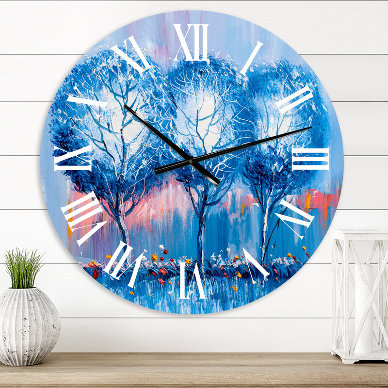 Paysage coloré impressionniste III - horloge murale moderne, Moyen