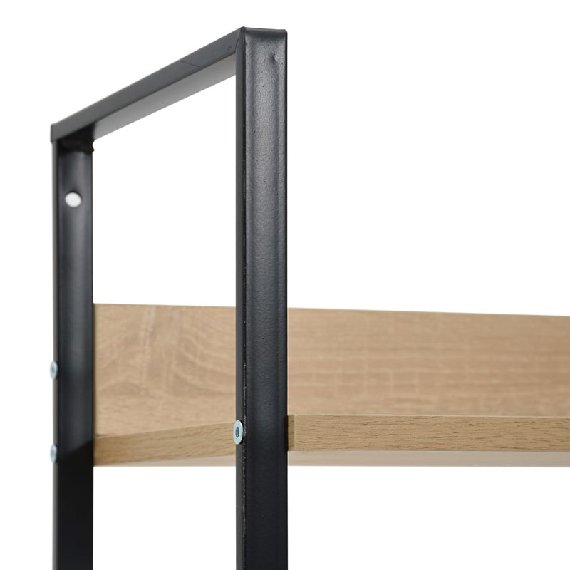 Bibliothèque Missoula, Noir/chêne, (5 tablettes) H 62,4 po x l 10,9 po x P 23,6 po