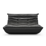 Armless Large Faux Leather 2-Seat Bean Bag Sofa Comfy Lazy Floor Sofa