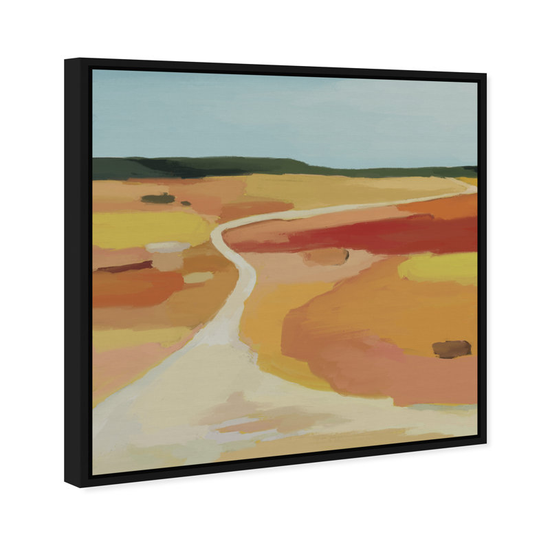 Yellow Road Print by Oliver Gal, 13" H x 13" W, Black Floater Frame