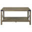 Table basse chaleureuse rustique avec tablette et grande surface rectangulaire pour magazines Plus