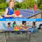 Foldable Table Tennis Table, Suitable Ping Pong Table with Net and 2 Table Tennis Bats Easy to Store