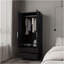 Armoire 2 portes avec tringle suspendue et 2 tiroirs Forest, wengé