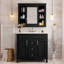 Meuble-lavabo de salle de bain avec lavabo supérieur, armoire à miroir, armoire de rangement moderne avec 2 portes à fermeture douce et 2 tiroirs-865621177