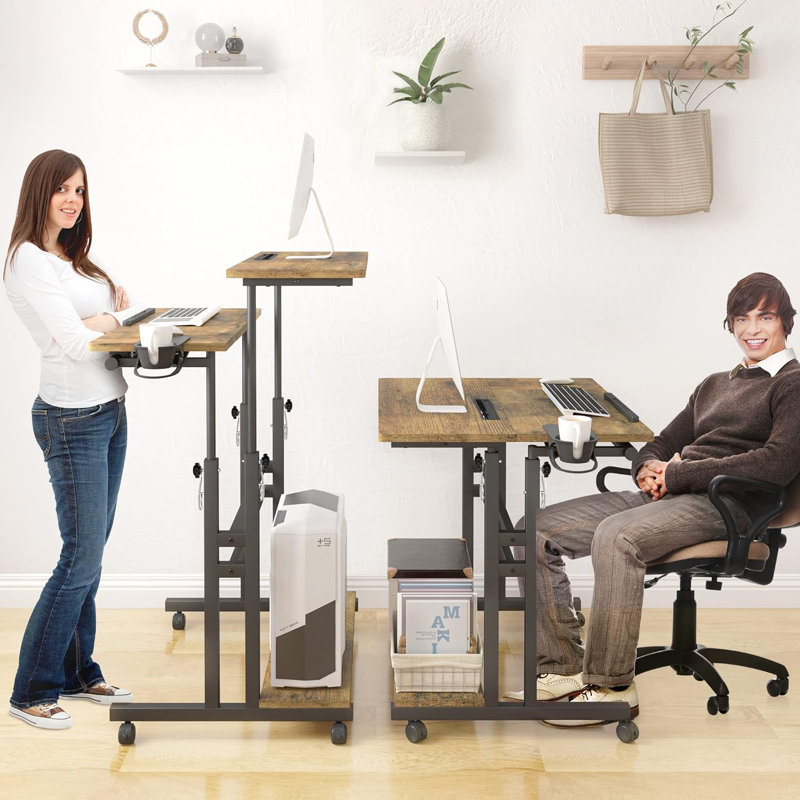 Mikeisha Standing Desk, Rustic Brown