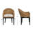 Natural Rattan Upholstered Wood Frame Accent Chair