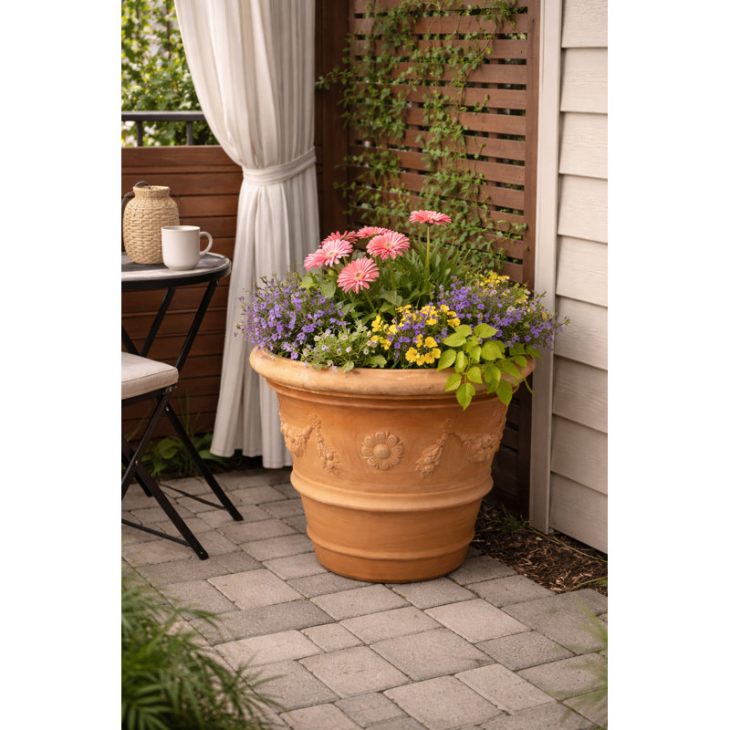 23.5 in. Garland Tuscan Roll Rim Handmade Pot, 23.5" H x 19" W x 19" D