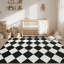 Soft Diamond Checkered Runner Rug - Pastel Color Washable Thin Carpet - Non-Slip Buffalo Plaid Entryway, Bedroom, Hallway, Laundry, Powder Room Mat-1099016515-1099016517