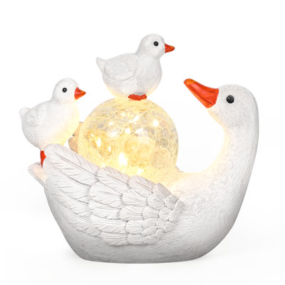 Solar Swan Garden Statue