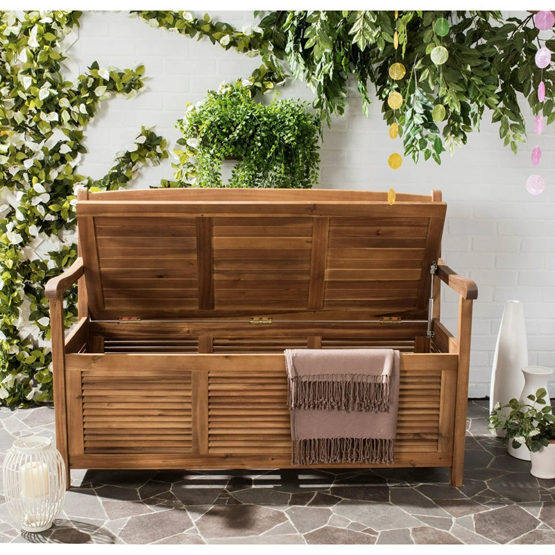 Solid Wood Acacia Outdoor Bench, Natural