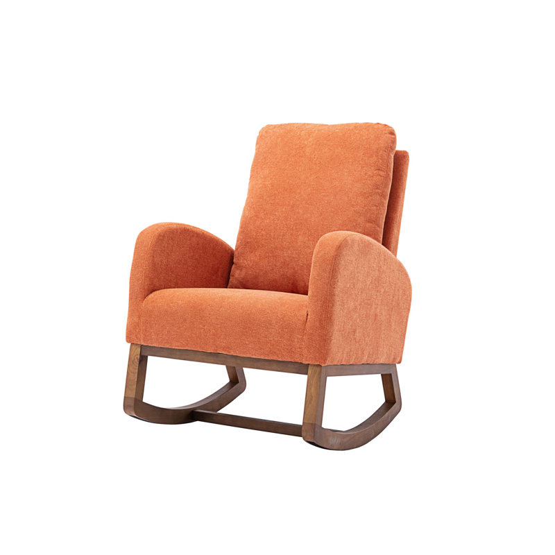 Living Room Comfortable Rocking Chair 39.7x37x27.1, Tissu crème en polyester
