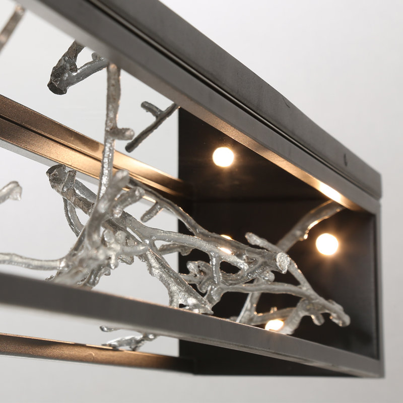 Aerie LED Flush Mounted Sconce, Black/Silver