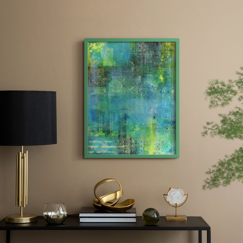 Summertime Escape Framed Print - Solid Wood, Green, 11" H x 9" W
