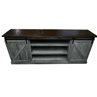 60 inch Farmhouse Solid Wood Sliding Barn Door TV Stand