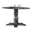 Table ronde à finition grise patinée pour la salle à manger, conception à piédestal simple, placage de chêne noueux et plateau fixe, base de colonne empire de 14 po, 47 po x 47 po x 36 po, table de rangement rustique élégante de 99 lb,