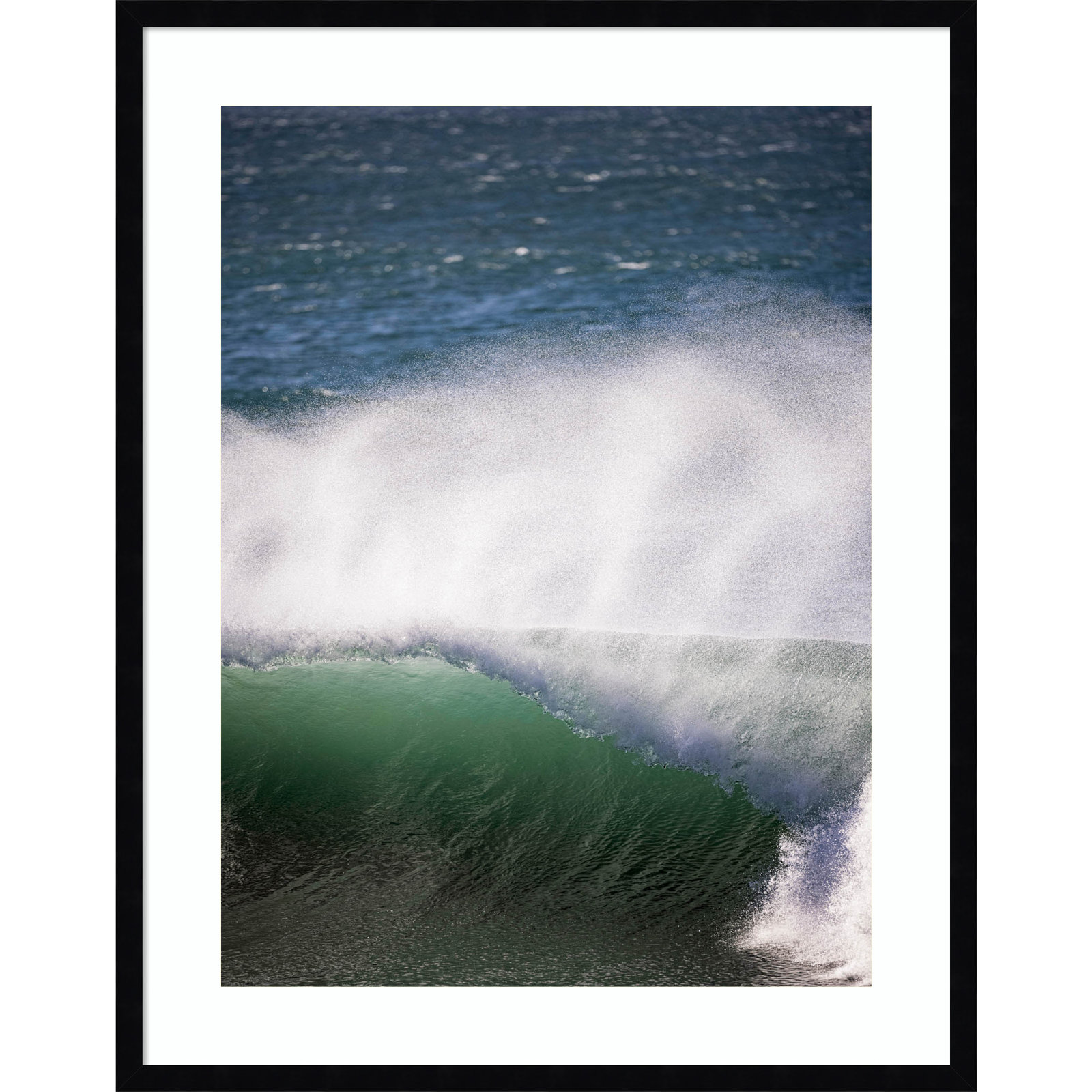 Tube Wave by Shot by Clint Wood Framed Wall Art Print, Black , 33" H x 26" W
