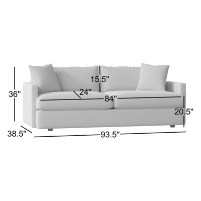 Fletcher 93" Recessed Arm Sofa