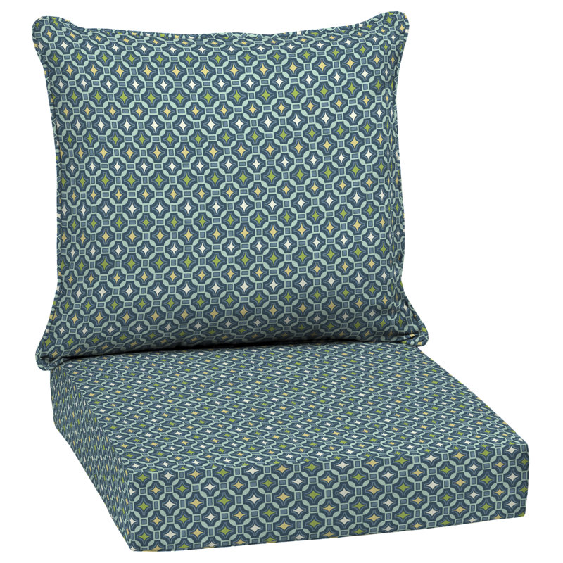 ARDEN Outdoor Lounge Chair 5.75" Cushion, Deep Green Geometric, 5" H x 22" W x 24" D