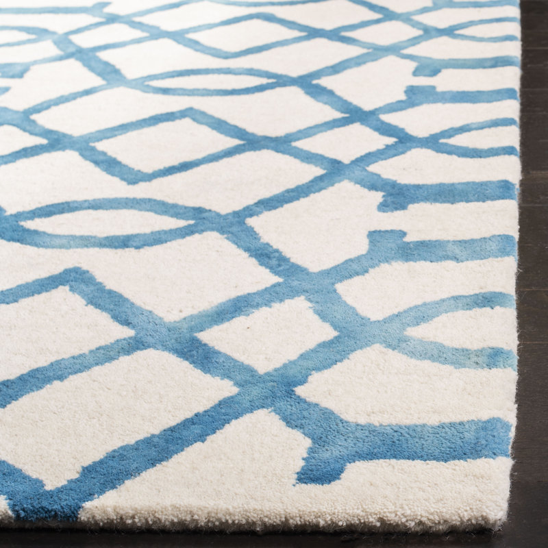Humaira Hand Tufted Wool Abstract Rug, Rectangle 4' x 6'