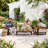 5-Piece Outdoor Patio Sofa Set with Coffee Table & Side Table