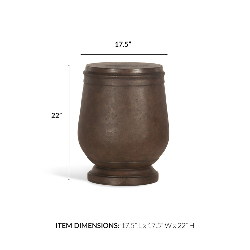 Hudson Outdoor Round Side Table, 17.5" Diameter, Cappuccino