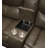 Tavin Taupe Faux Leather Manual Recliner Sectional Sofa w/ Cupholder Console