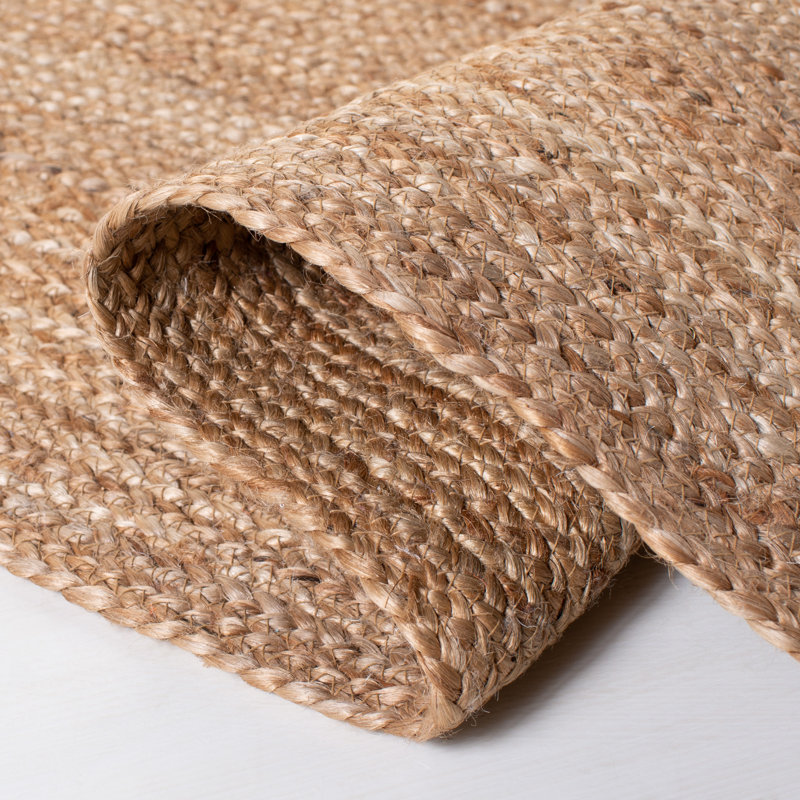 Foxdale Natural Fiber Flat Weave Jute Solid Color Rug, Runner 2'3" x 17'